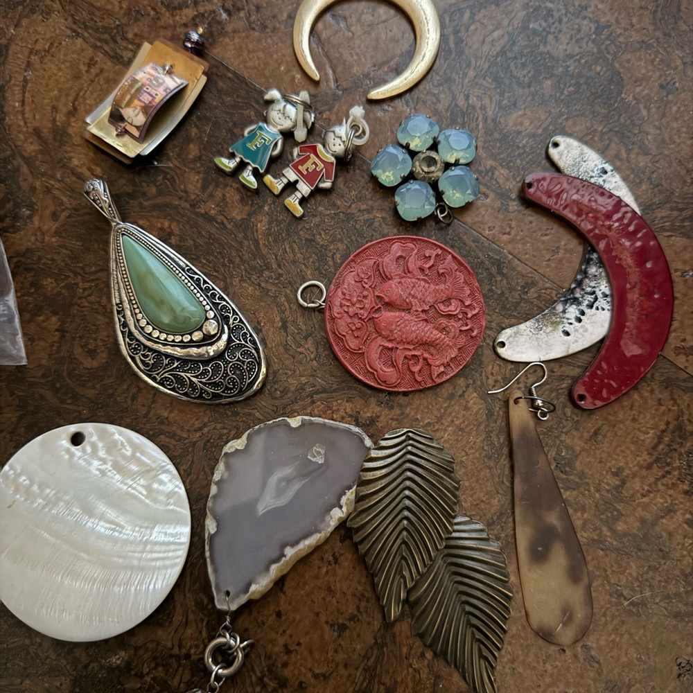 Assorted Jewelry and Charms Lot - pendants, charms, beaded necklaces